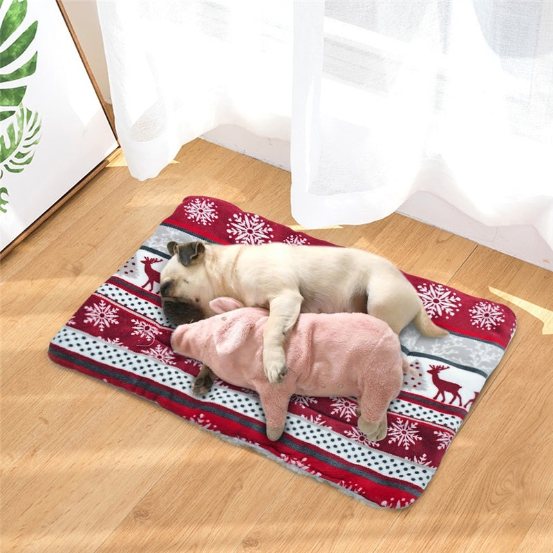 Thick Coral Fleece Dog Blanket Mat
