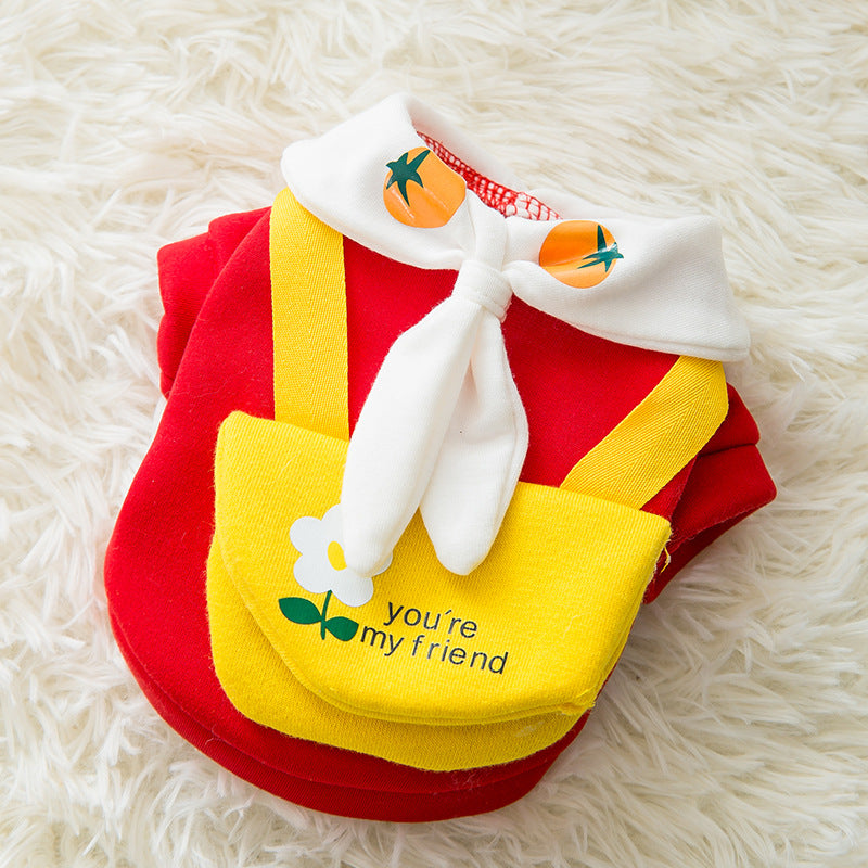 Cartoon Print Dog Clothes for Autumn and Winter