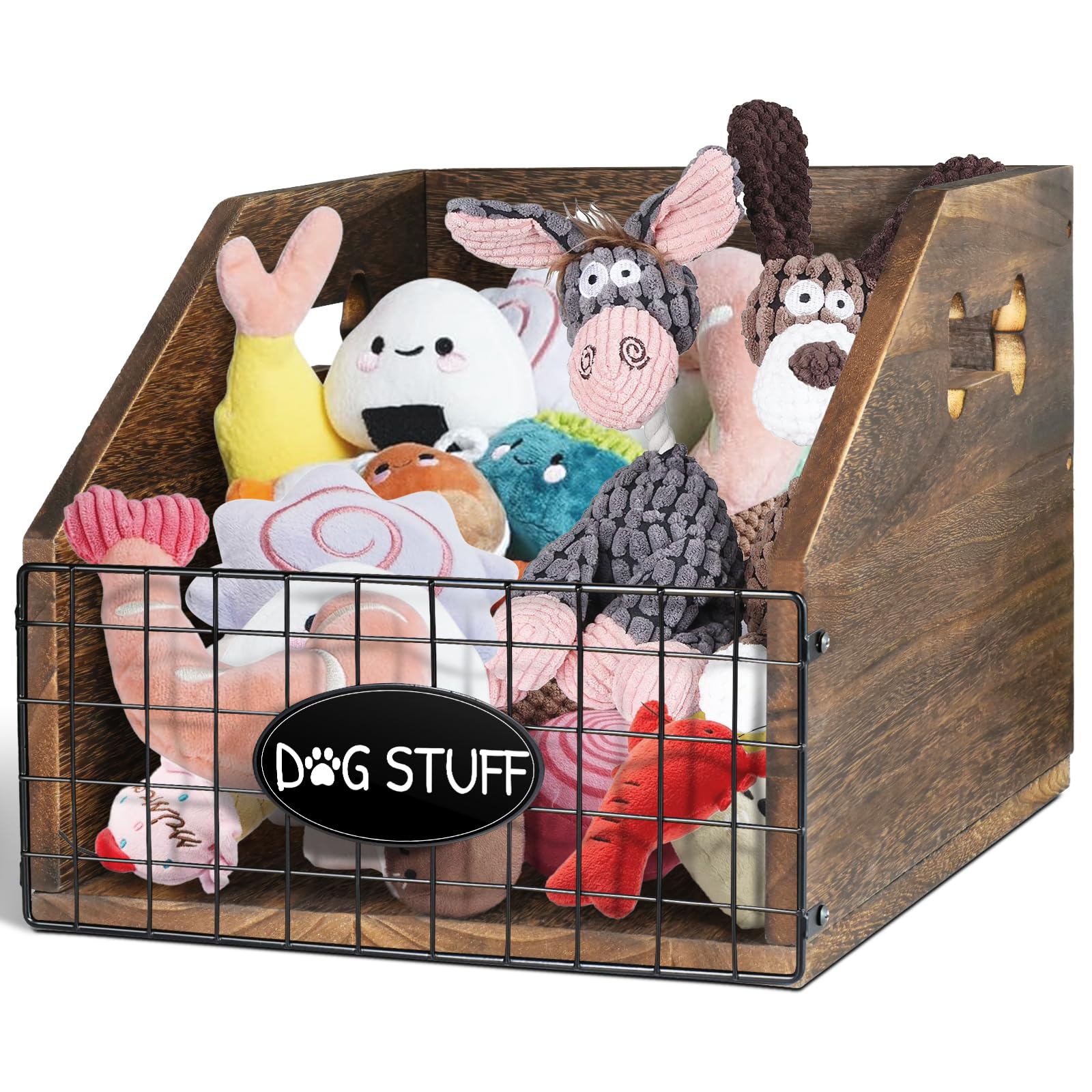 Wooden Dog Toy Storage Bin