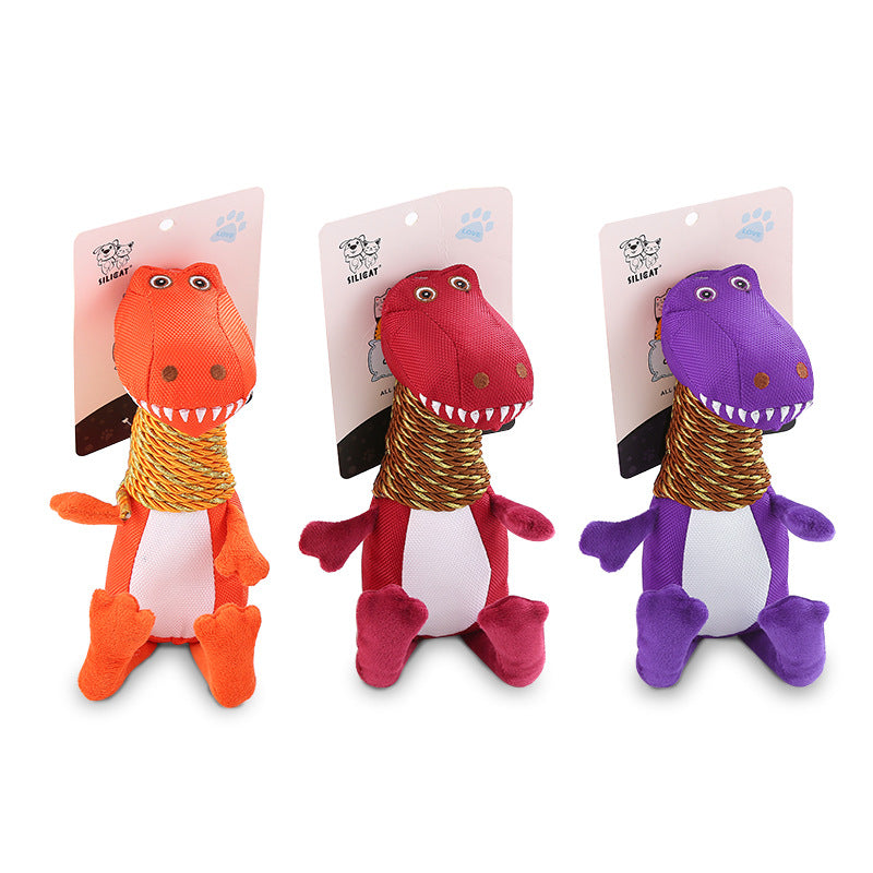 Plush Dinosaur Squeaky Dog Chew Toy