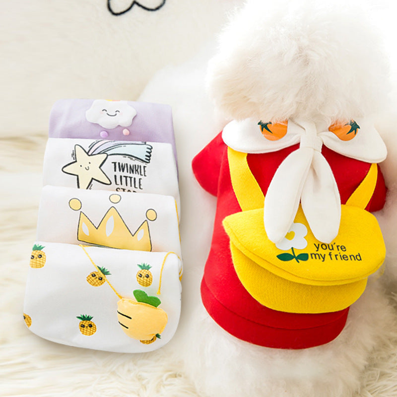 Cartoon Print Dog Clothes for Autumn and Winter