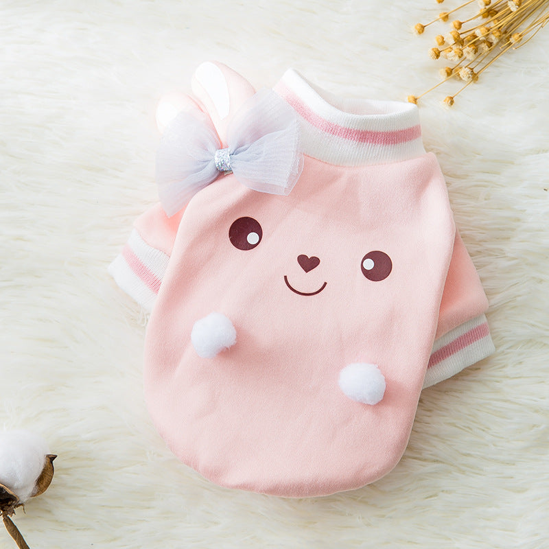 Cartoon Print Dog Clothes for Autumn and Winter