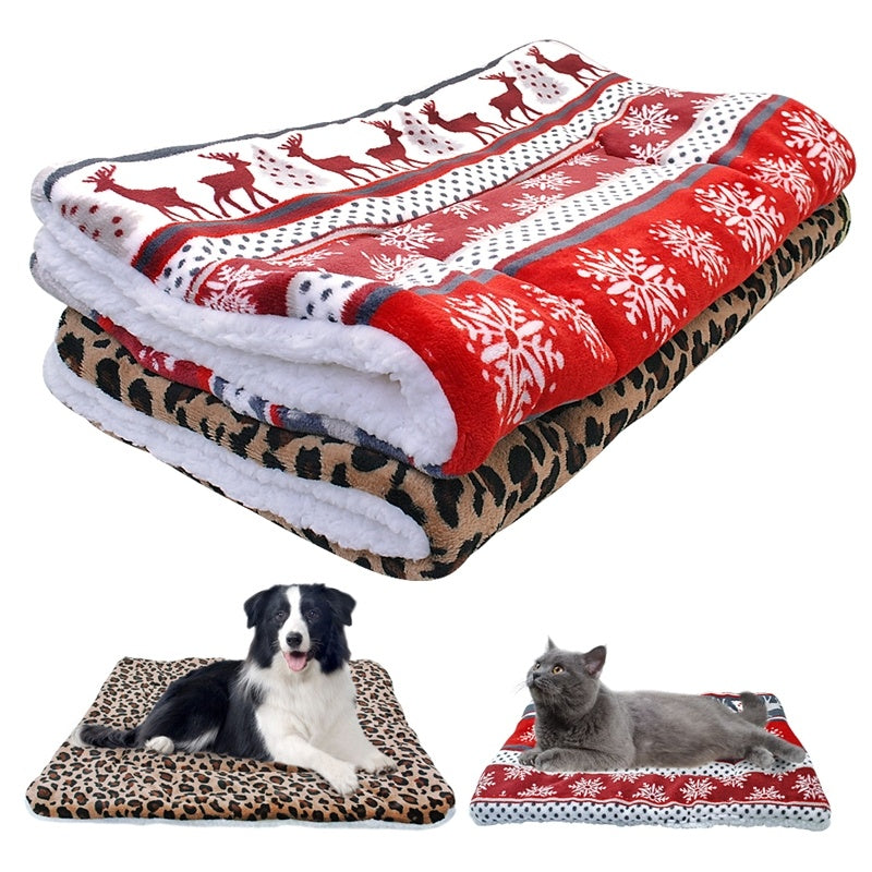 Thick Coral Fleece Dog Blanket Mat