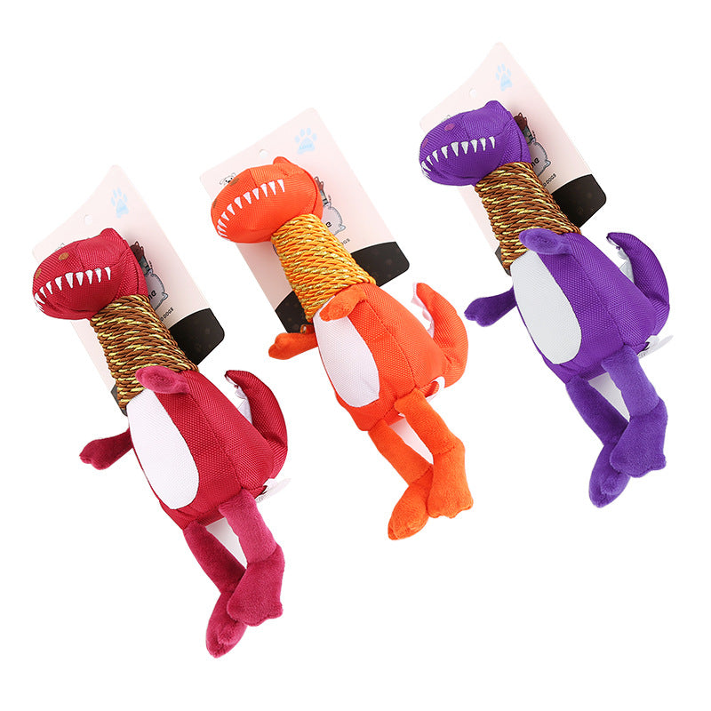 Plush Dinosaur Squeaky Dog Chew Toy