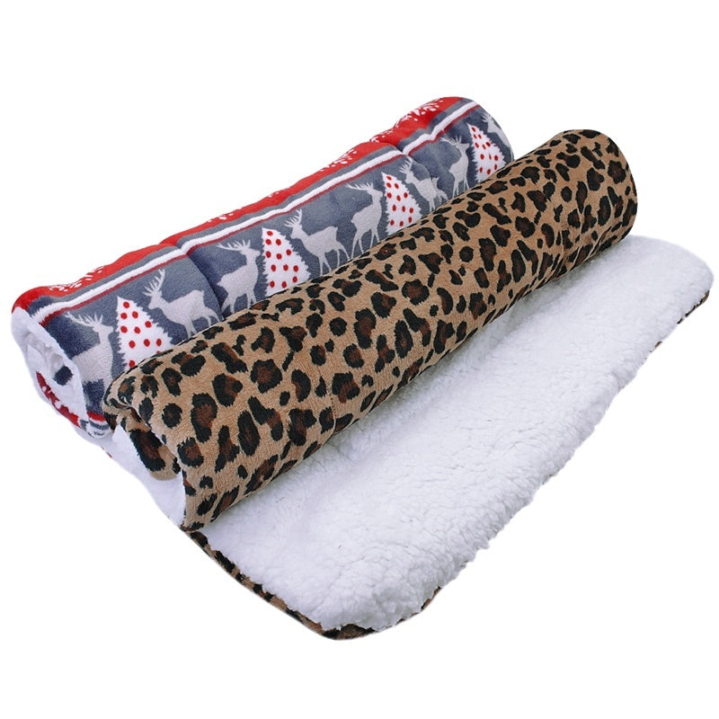 Thick Coral Fleece Dog Blanket Mat