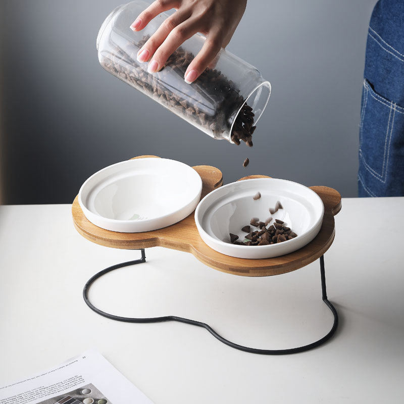 Elevated Dog Food and Water Bowl Stand