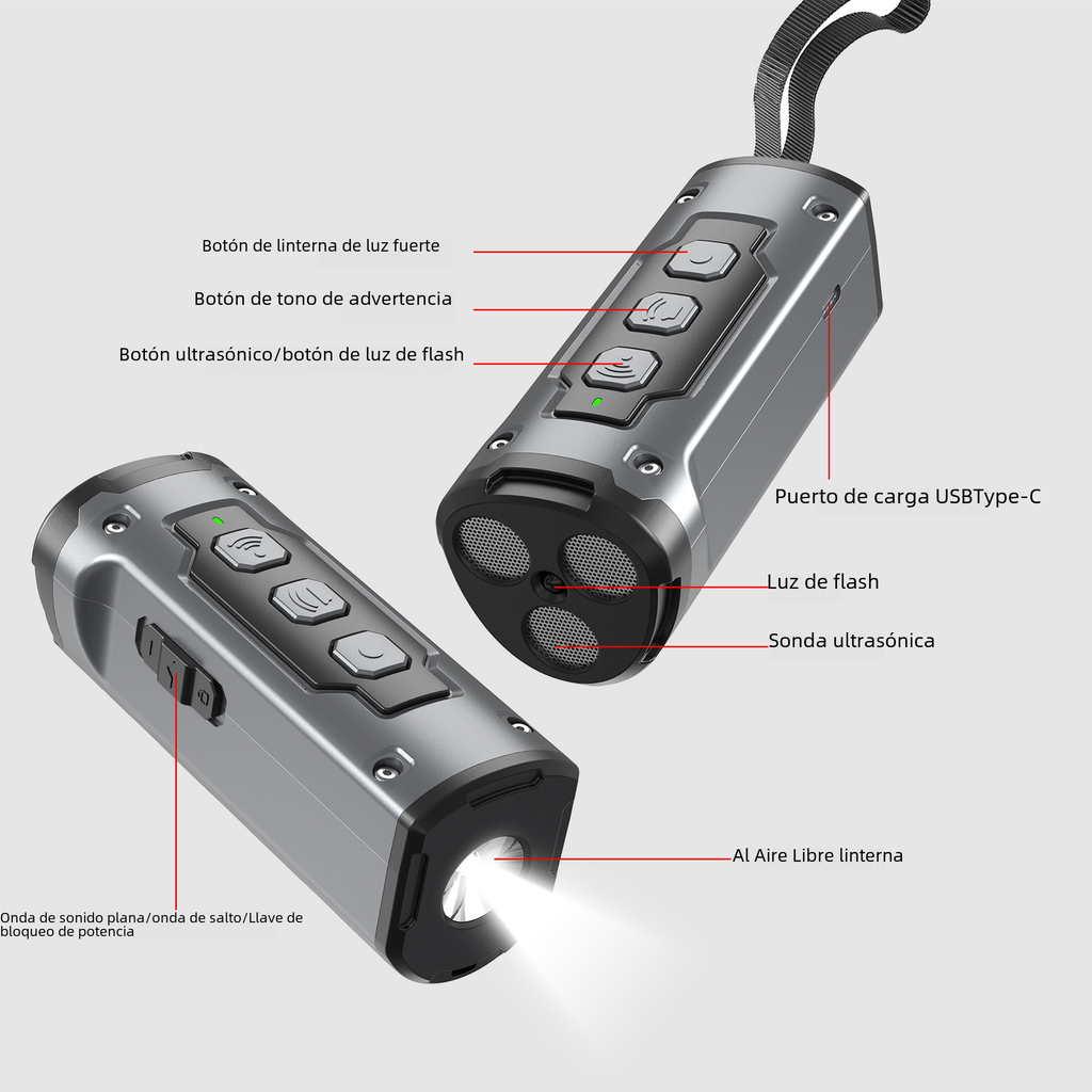 Ultrasonic Anti-Bark Training Device with Flashlight