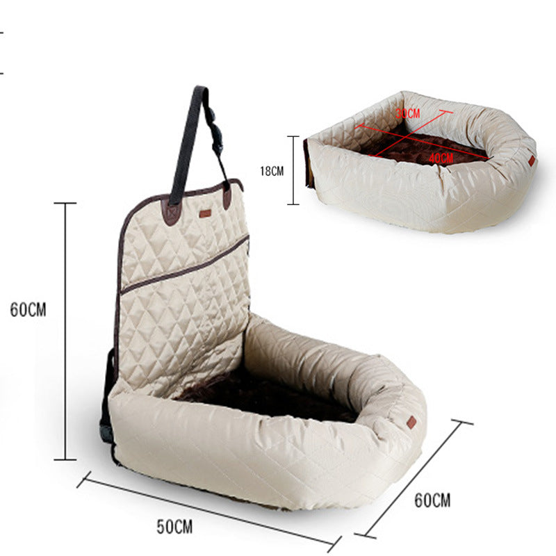 Multifunctional Dog Car Bed with Thick Cushion