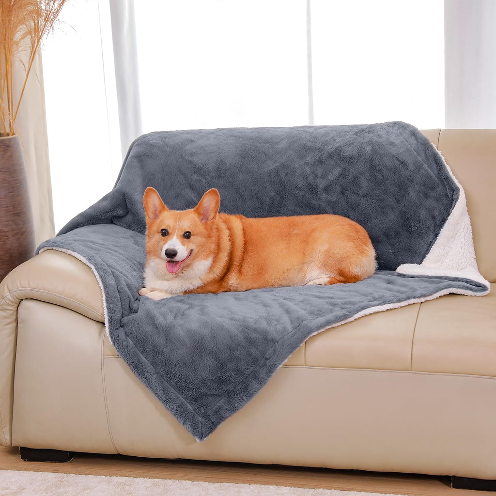 Double-Sided Faux Fur Dog Blanket