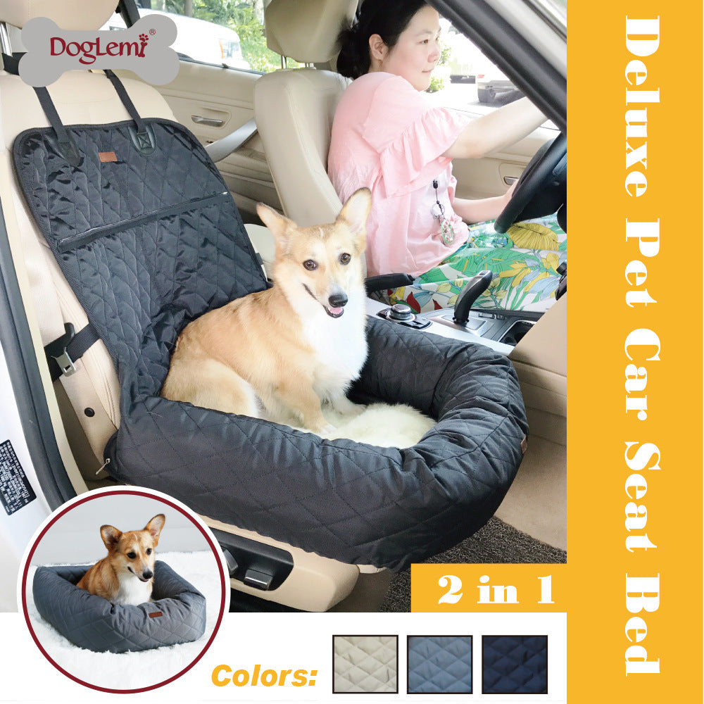 Multifunctional Dog Car Bed with Thick Cushion