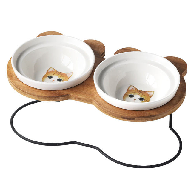 Elevated Dog Food and Water Bowl Stand